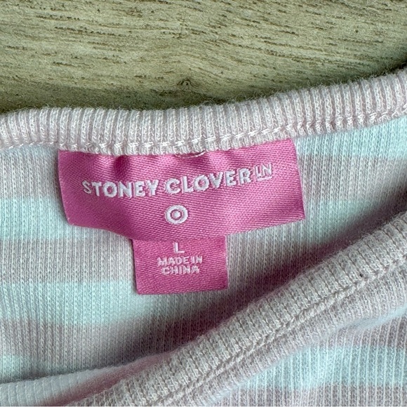 Stoney Clover Lane x Target Pink Striped Ribbed Cropped Tank Top Size L - Picture 5 of 9
